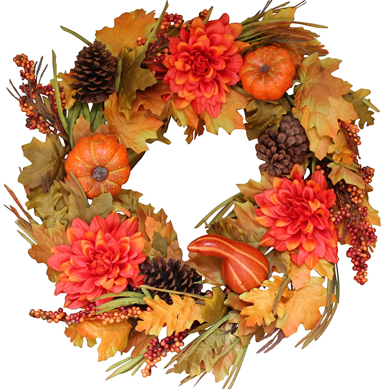 Fall home decor door wreath