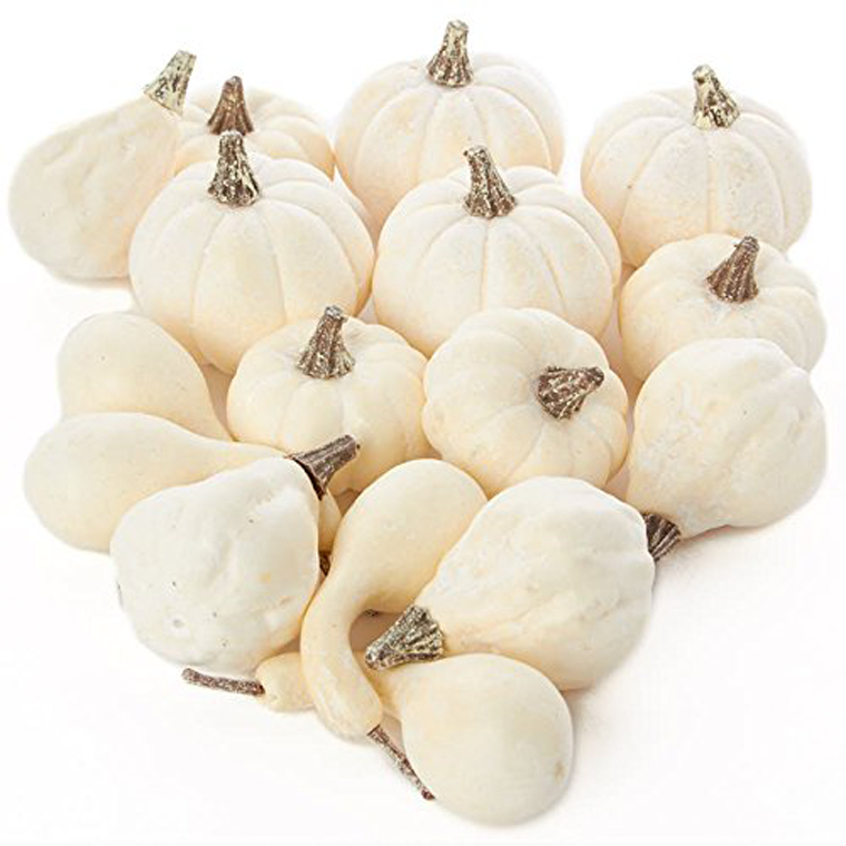 Fall home decor white pumpkins