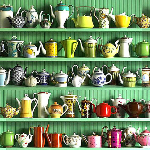teapot collection display