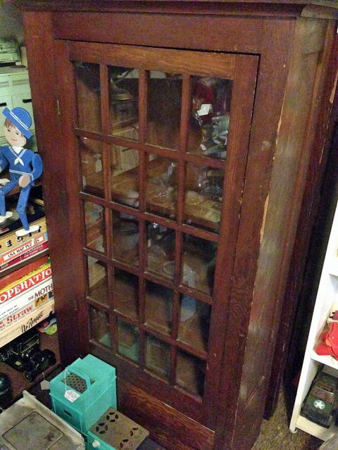 vintage cabinet in an antique store